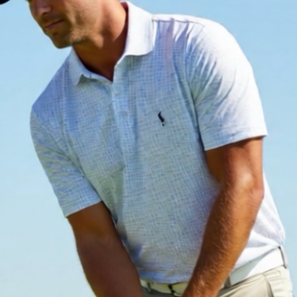 Tailorbyrd Golf Polo Mens Size XXL White Short Sleeve Performance Geometric